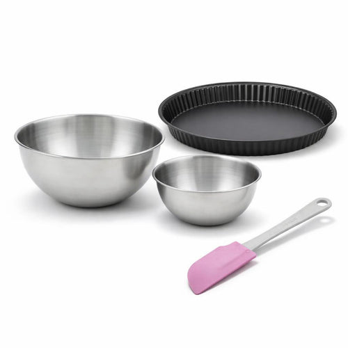 Zenker - Set Pâtisserie Avec Moule À Quiche Lorraine 28 Cm, 2 Bols À Mixer Et 1 Spatule Zenker - Noir