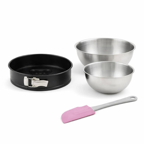 Zenker - Set Pâtisserie Avec Moule À Manqué 26 Cm À Charnière Motif Ourson, 2 Bols À Mixer Et Spatule Zenker - Noir