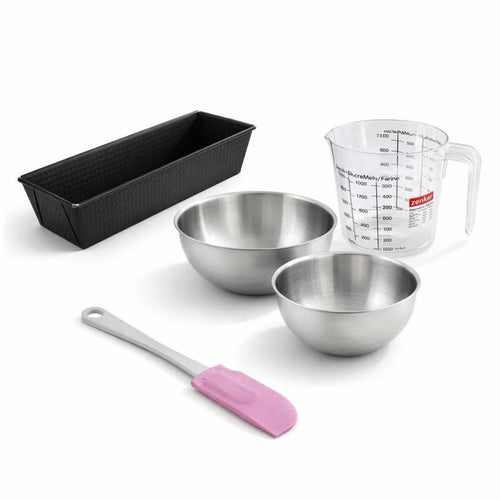 Zenker - Set De 5 Ustensiles De Pâtisserie Moule À Gâteaux Bols À Mixer Spatule En Silicone Et Verre Mesureur Black Metallic Black Mettallic Zenker Black Mettallic - Noir