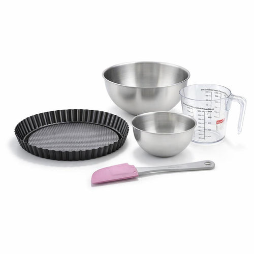 Zenker - Set Pâtisserie Avec Moule À Tarte Renversée 28 Cm, 2 Bols À Mixer, Verre Mesureur Et Spatule Zenker - Noir