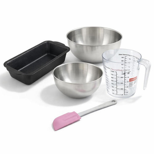 Zenker - Set Pâtisserie Avec Moule À Cake 31,5 Cm, 2 Bols À Mixer, Verre Mesureur Et Spatule Zenker - Noir|Gris