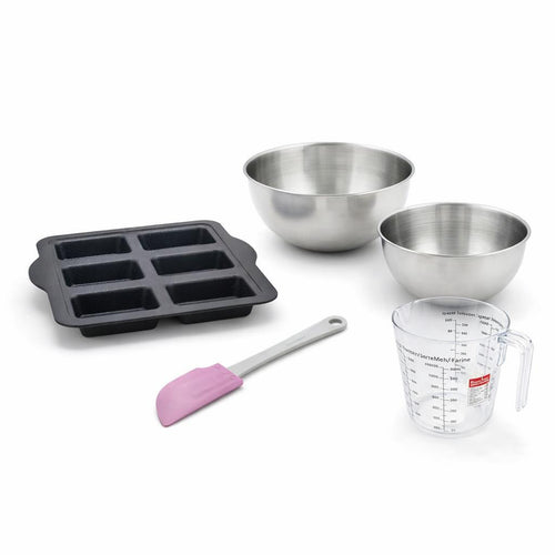 Zenker - Set Pâtisserie Avec Moule À 6 Financiers Silicone, 2 Bols À Mixer, Verre Mesureur Et Spatule Zenker - Noir|Gris