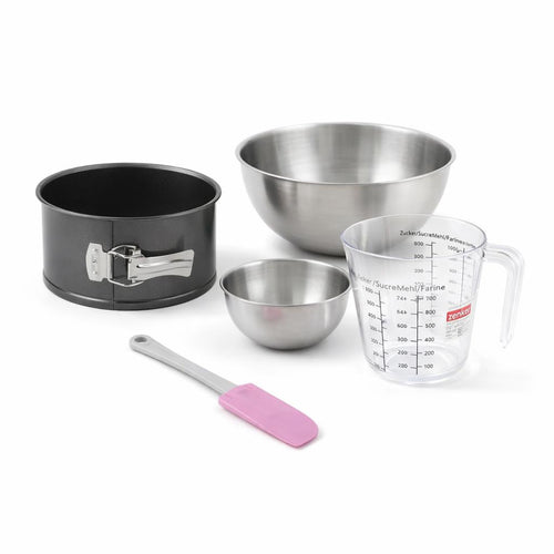 Zenker - Set De 5 Ustensiles De Pâtisserie Moule À Gâteaux Bols Spatule Et Verre Doseur Black Mettallic Black Mettallic Zenker Black Mettallic - Noir