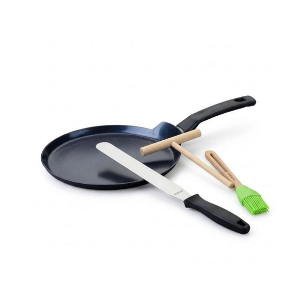 Set Candelora Crepiera E 3 Utensili Fackelmann Brandao - Nero/Verde