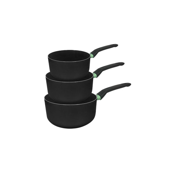Set Di 3 Casseruole Antiaderenti In Ceramica Fackelmann Brandao - Nero/Verde