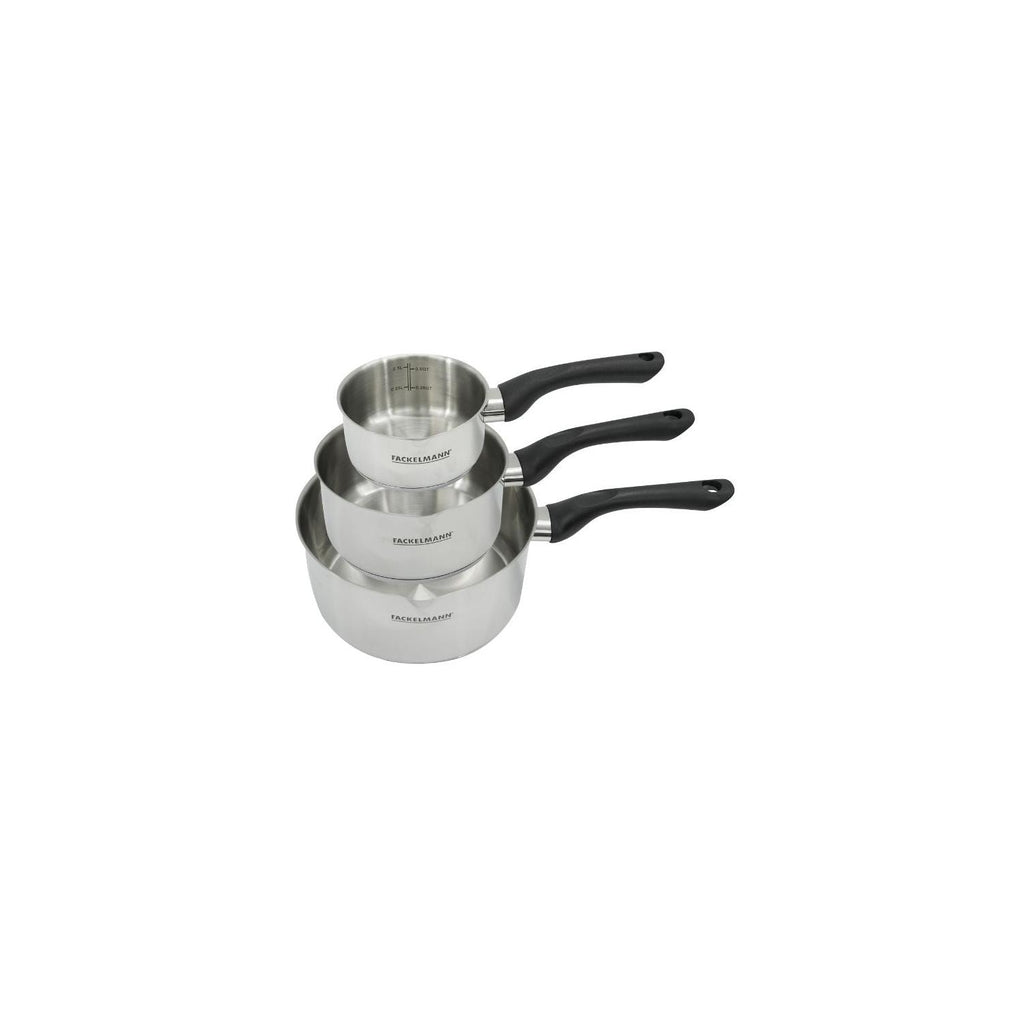 Set 3 Pentole In Acciaio Inox Fackelmann Geneva - Inox