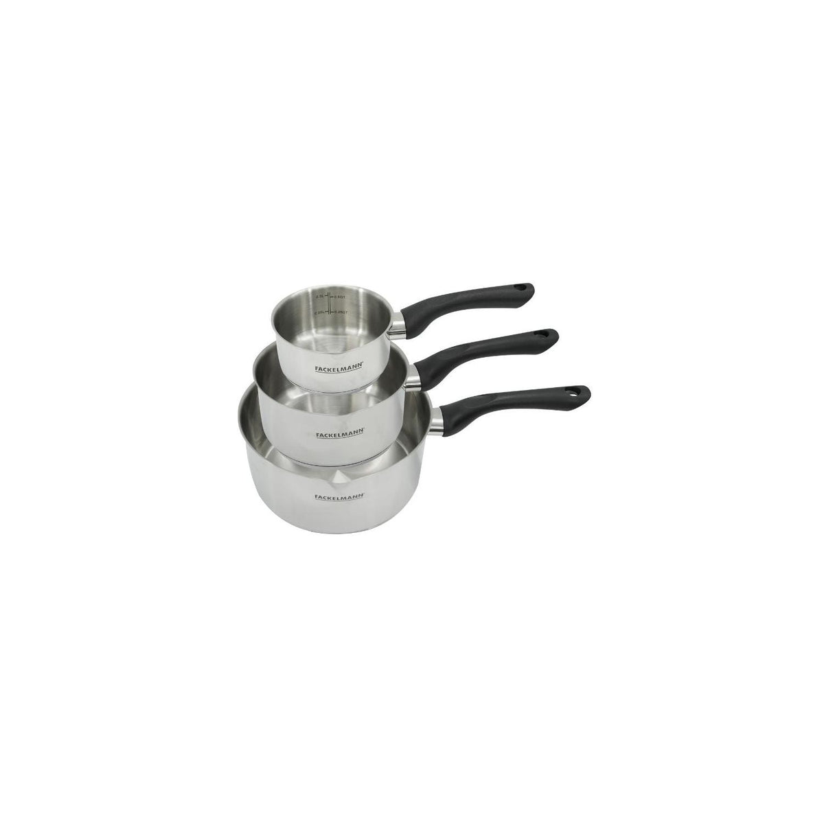 Set 3 Pentole In Acciaio Inox Fackelmann Geneva - Inox