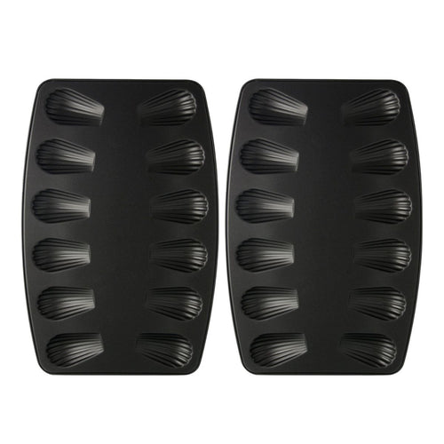 Zenker - Lot De 2 Moules À Madeleines 12 Empreintes Zenker Spécial Countries - Noir
