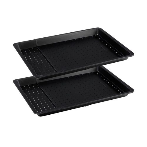 Zenker - Lot De 2 Plaques À Pizza Rectangulaires Perforées Extensibles 37 À 52 X 33 Cm Zenker Black Metallic - Noir