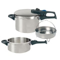 Pentola A Pressione A Vapore In Acciaio Inossidabile 18/10 Elo Praktika Plus Xl - Inox/Nero
