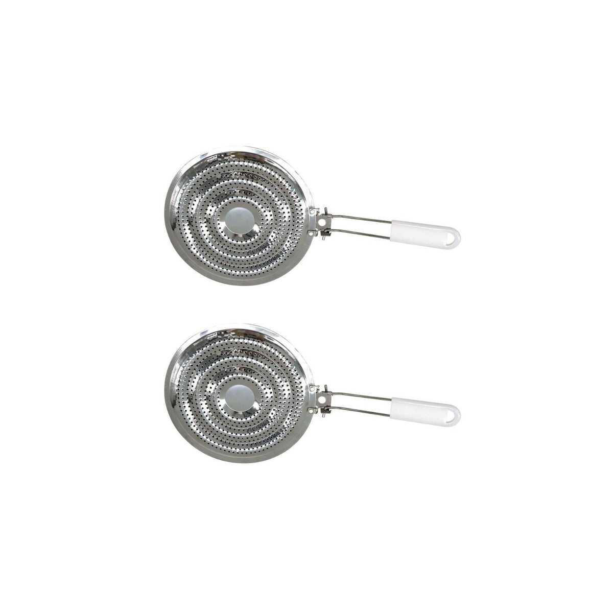 Set Di 2 Spargifiamma Per Piano Cottura A Gas Fackelmann - Bianco/Inox