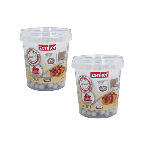Zenker - 2 Pots 600G Billes De Cuisson Pour Pâte Sablée Zenker Smart Pastry - Gris|Transparent