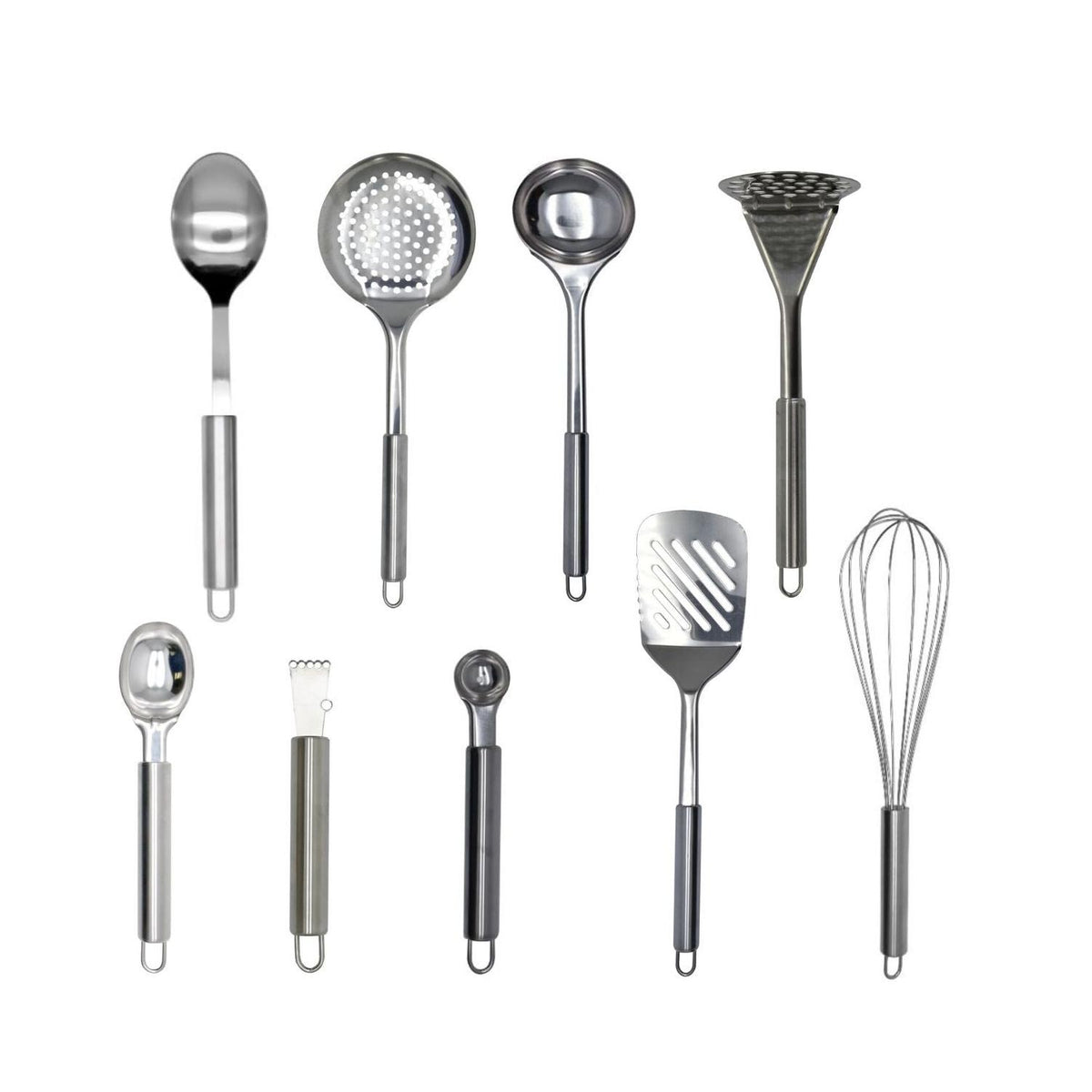 Ensemble Ustensiles De Cuisine 9 Pièces Fackelmann Elemental - Inox
