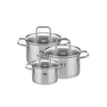 Set De 3 Faitouts Avec Couvercles En Verre Elo Citrin - Transparent/Gris