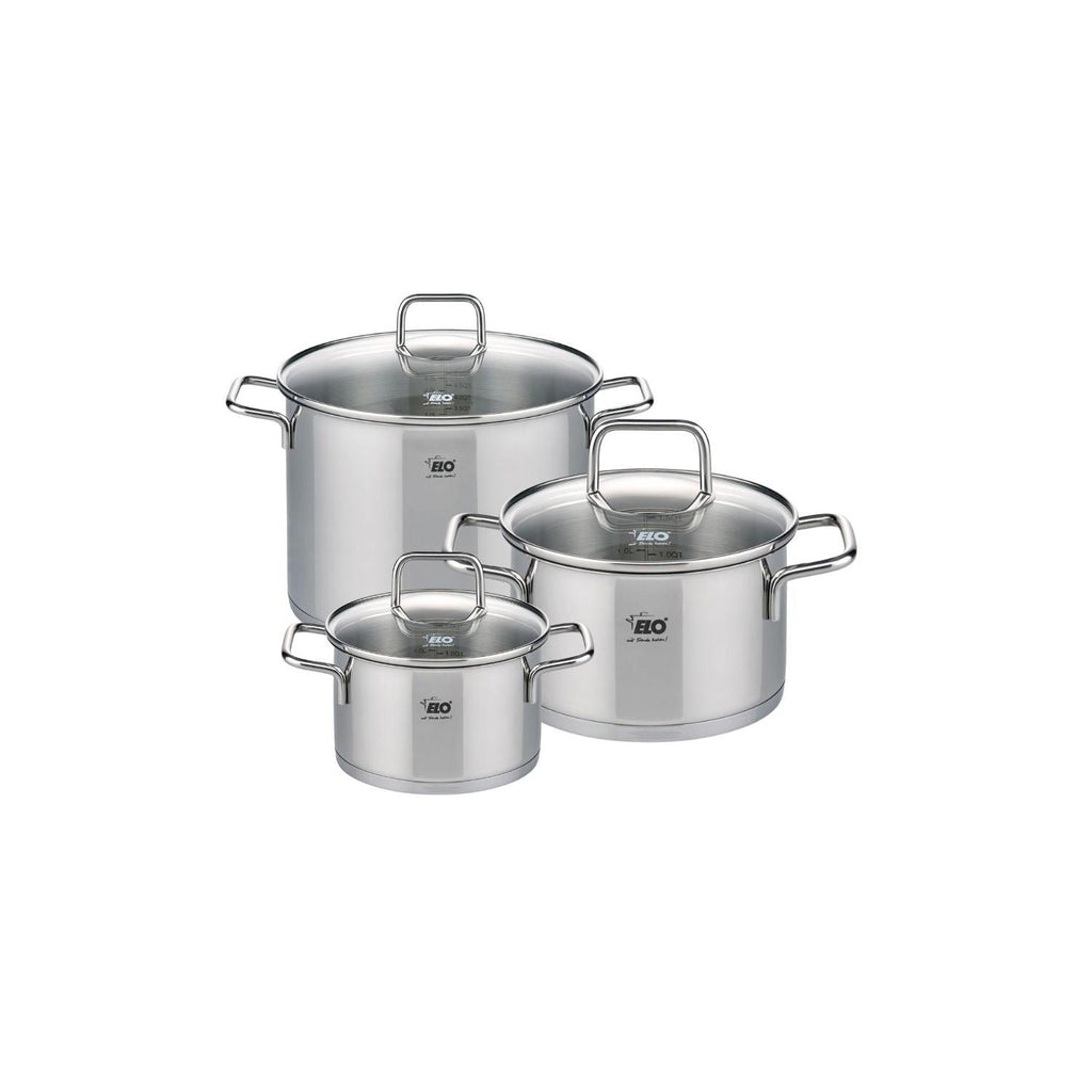 Set De 3 Cacerolas De Acero Inoxidable Elo Citrin - Transparente/Gris