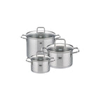 Set De 3 Cacerolas De Acero Inoxidable Elo Citrin - Transparente/Gris