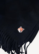 Maison Kitsune - Fox Head Patch Wool Scarf - Black P199 - Unisex