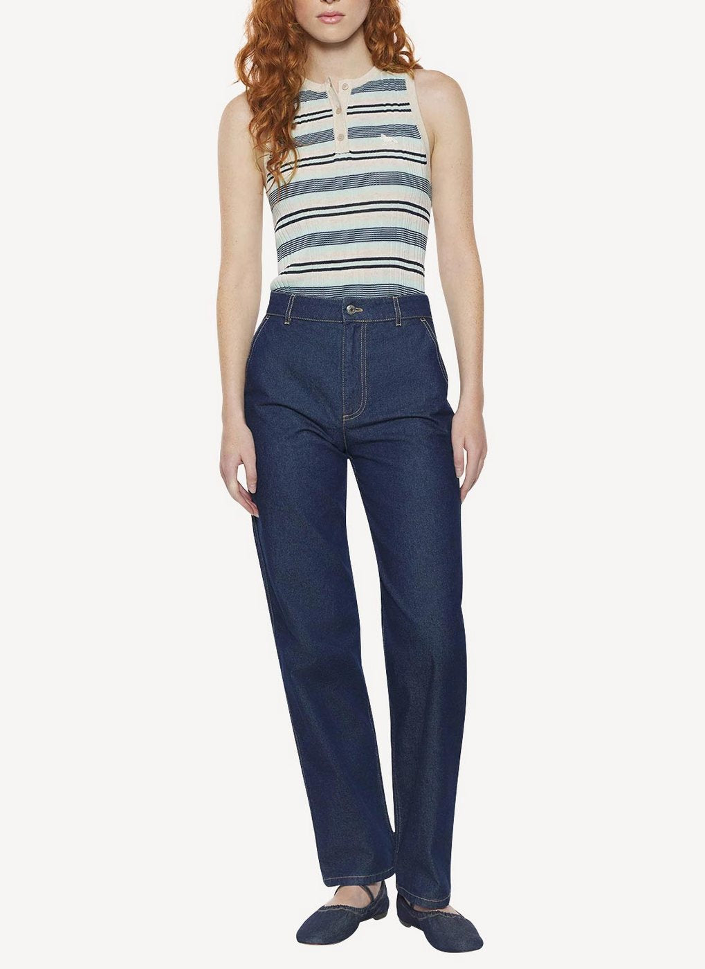 Maison Kitsune - Japenese Denim Stretch Slim Cut - Nam - Femme