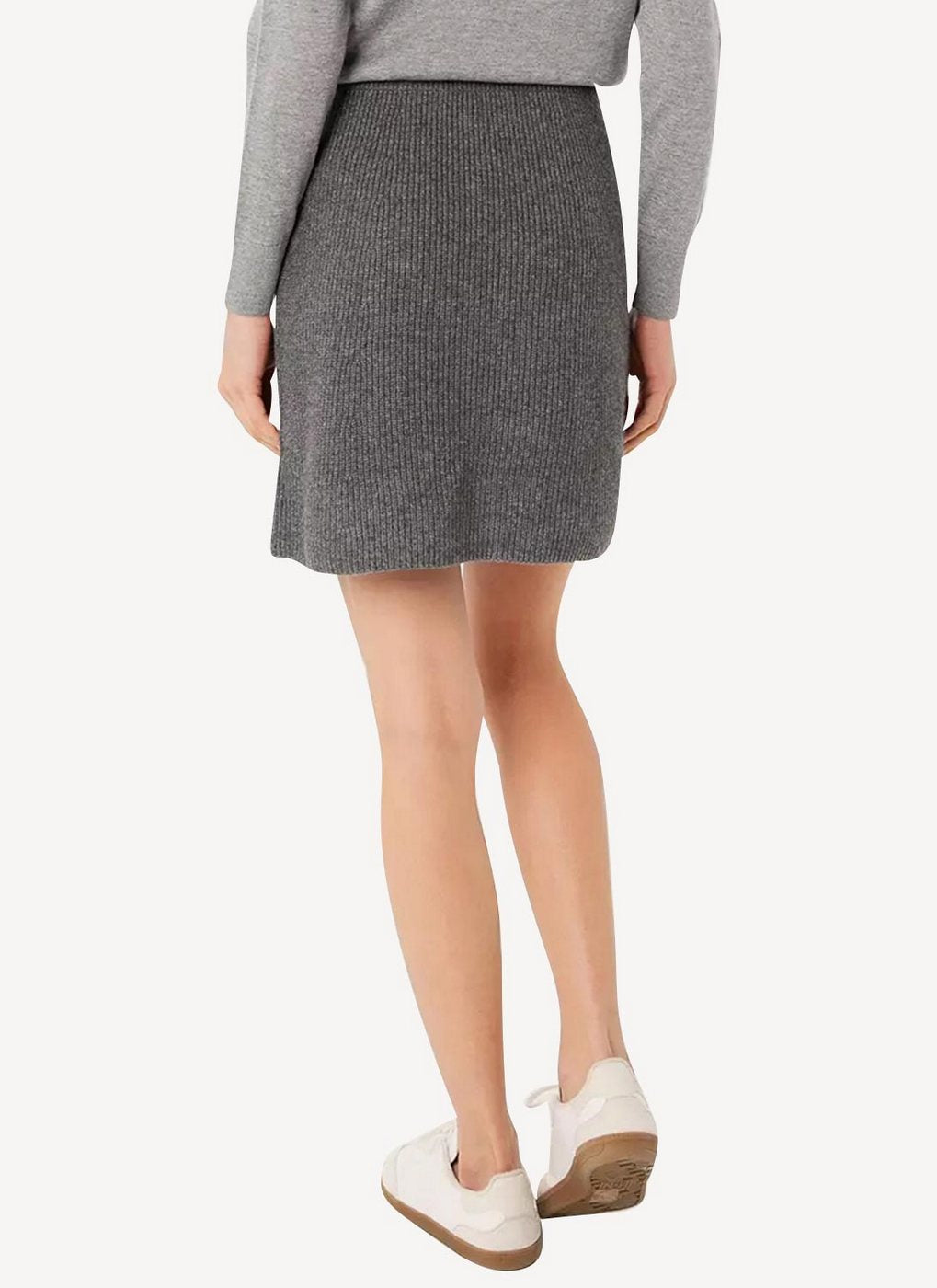 Maison Kitsune - Fancy Ribbed Skirt - Light Grey Melange - Mujer