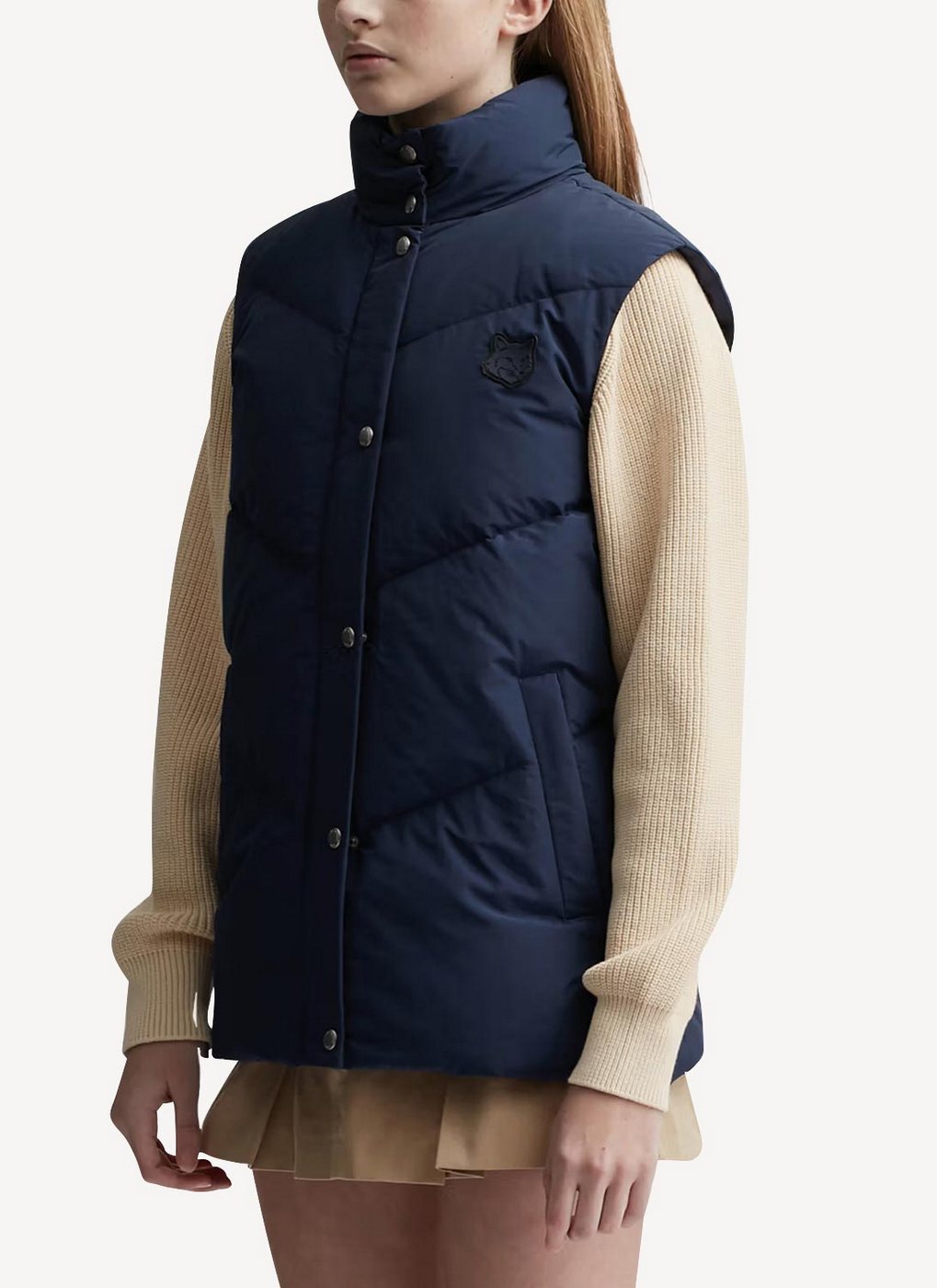 Maison Kitsune - Woolen Jiro Waistcoat - Dark Navy - Femme