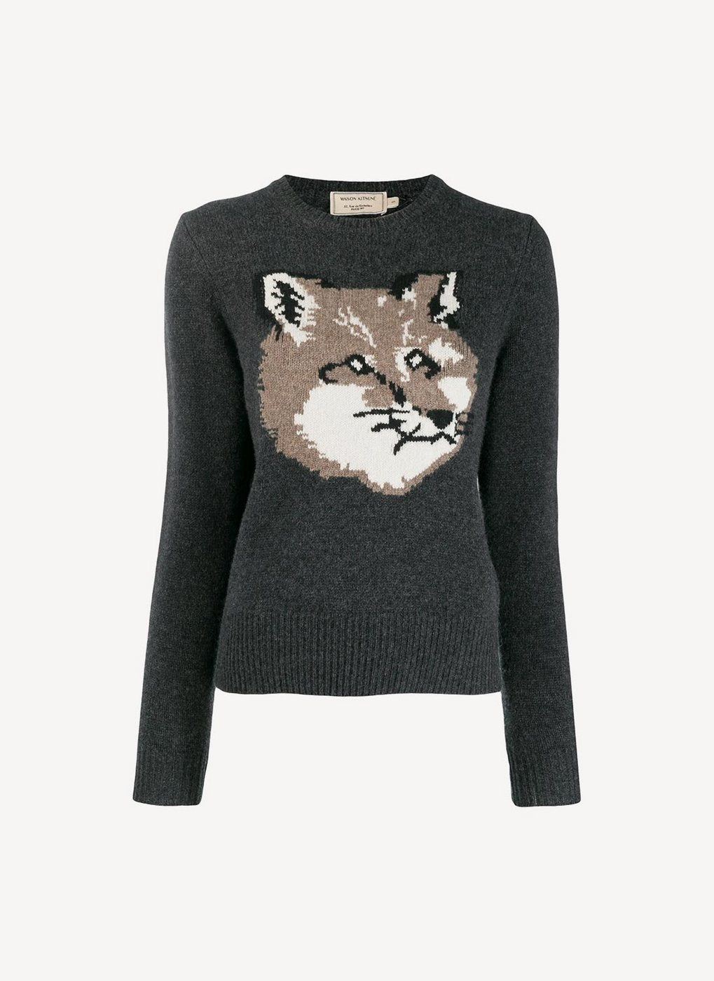 Maison Kitsune - Cotton Pullover - Black Grey - Femme