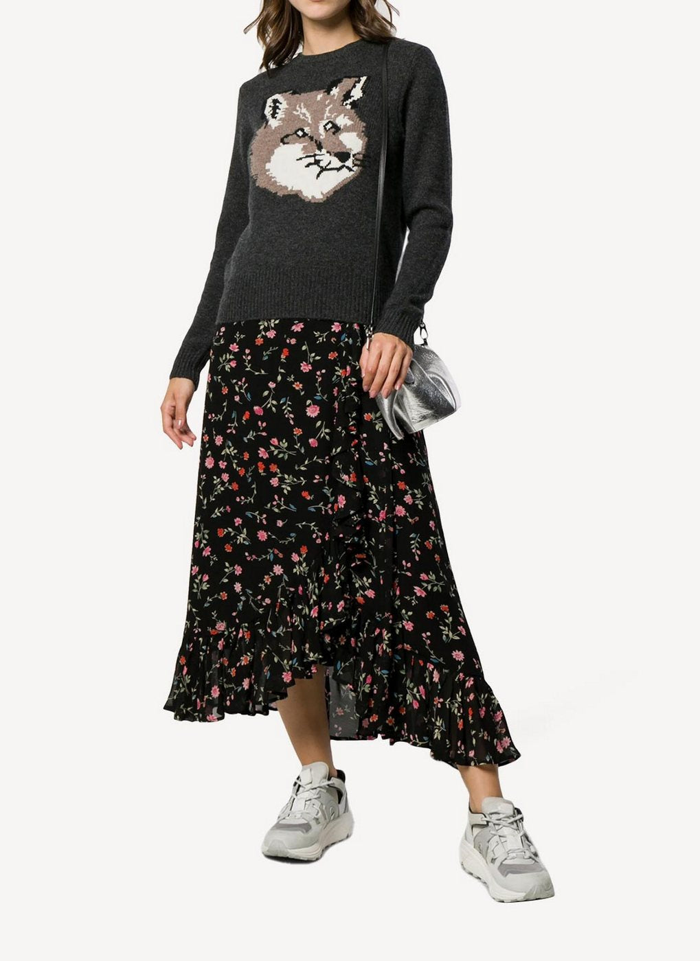 Maison Kitsune - Cotton Pullover - Black Grey - Femme