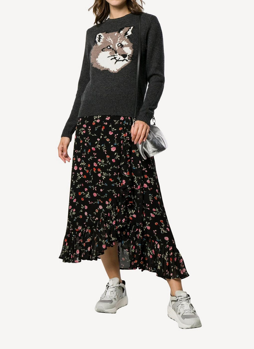 Maison Kitsune - Cotton Pullover - Black Grey - Femme