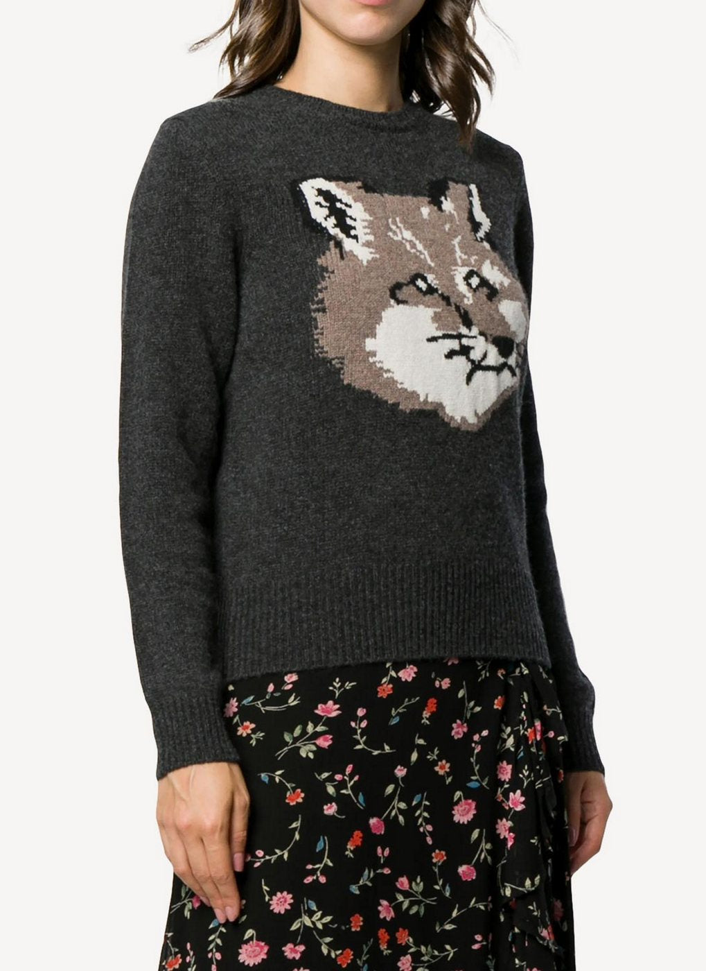 Maison Kitsune - Cotton Pullover - Black Grey - Femme