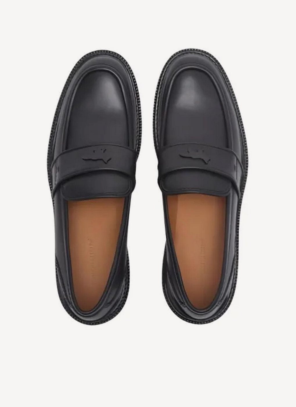 Maison Kitsune - Penny Loafer de Cuero - Negro - Mujer