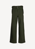 Maison Kitsune - Chevron Henrie High Waisted Pant - Dark Green - Femme