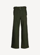 Maison Kitsune - Chevron Henrie High Waisted Pant - Dark Green - Femme