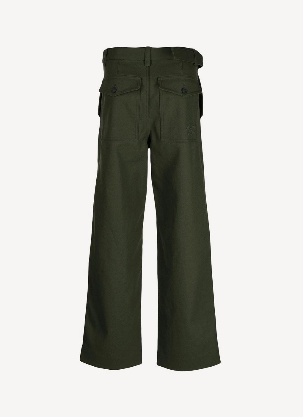 Maison Kitsune - Chevron Henrie High Waisted Pant - Dark Green - Femme