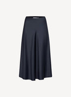 Maison Kitsune - Satin Mary Flared Skirt - Dark Navy - Femme