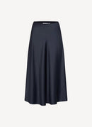 Maison Kitsune - Satin Mary Flared Skirt - Dark Navy - Femme