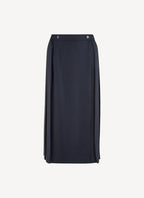 Maison Kitsune - Cool Wool Elsa Knotted Skirt - Dark Navy - Femme