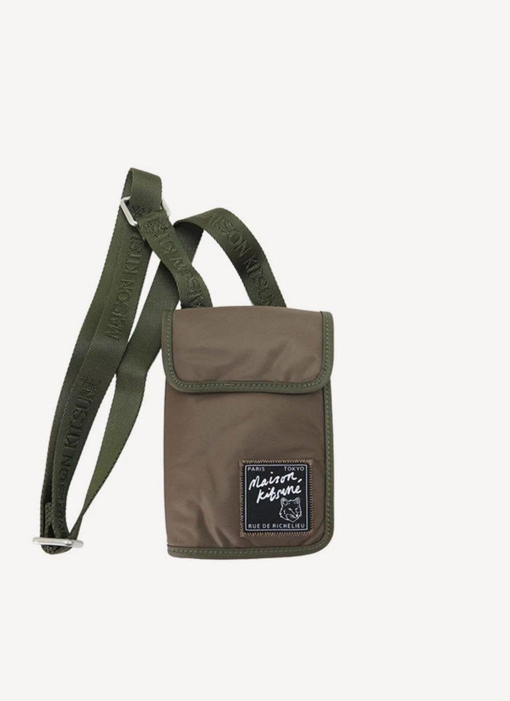 Maison Kitsune - Nylon Neck Pouch - Khaki - Homme