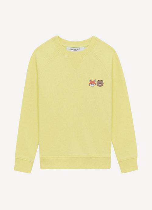 Maison Kitsune - Maison Kitsune X Line Friends Small Print Sweatshirt - Yellow - Mixte