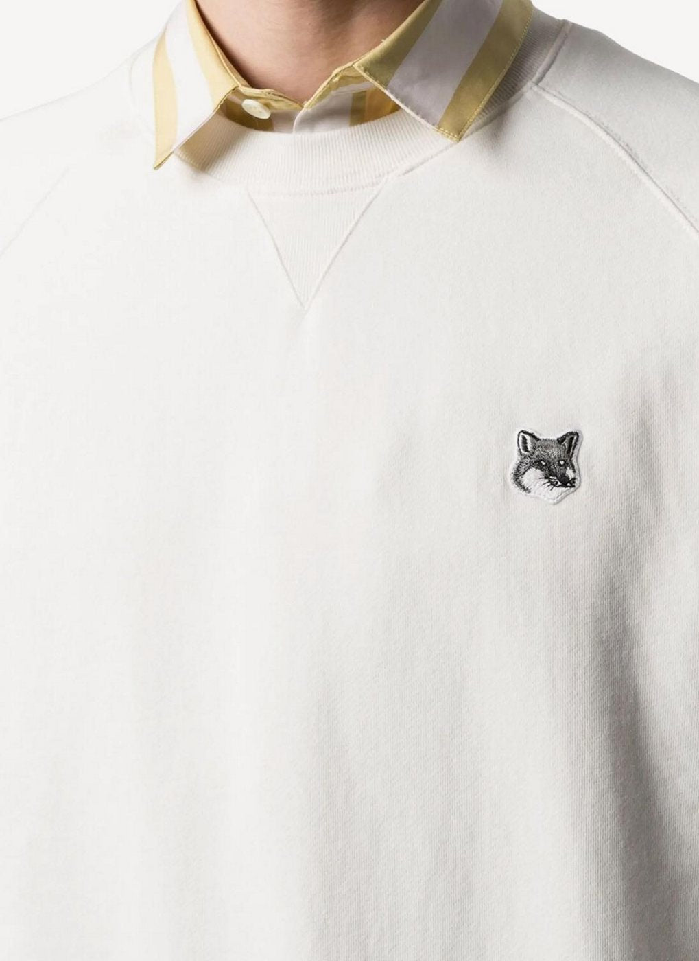 Maison Kitsune - Sweat Shirt Tricolor Fox Patch - White - Homme