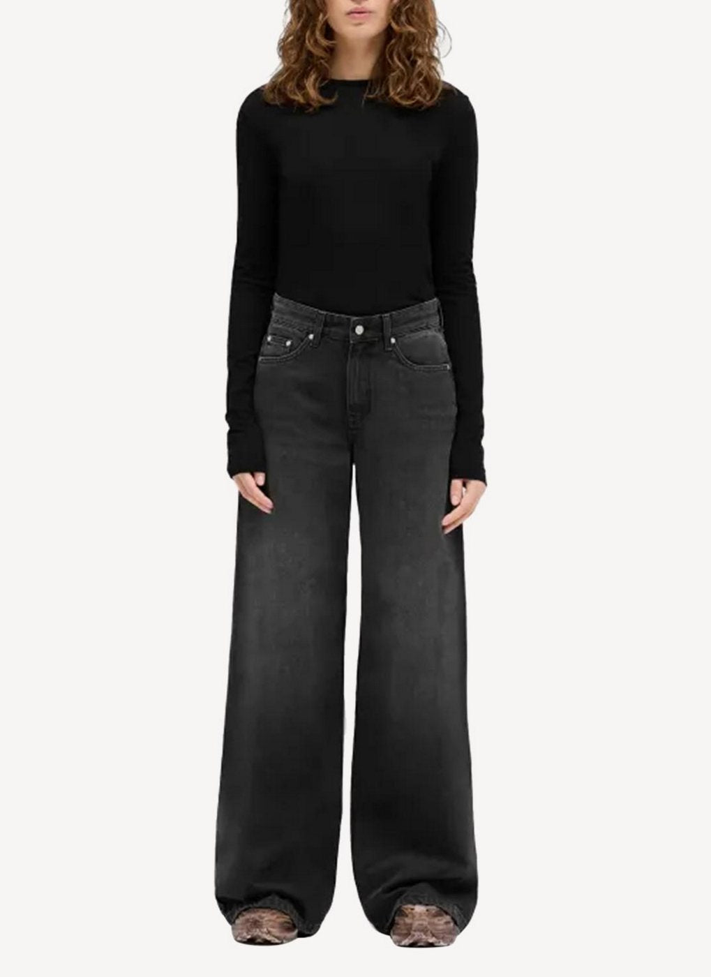 Maison Kitsune - Brut Grace High Waist Pant - Brut - Femme