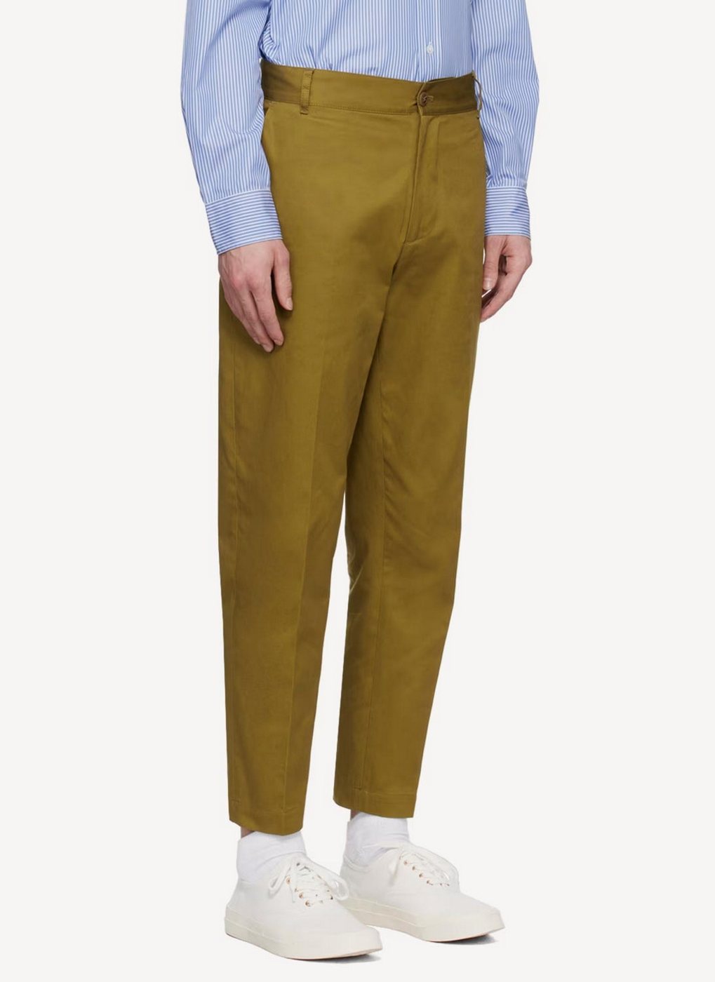 Maison Kitsune - Large Pleated Bermuda - Khaki Stripe - Hombre