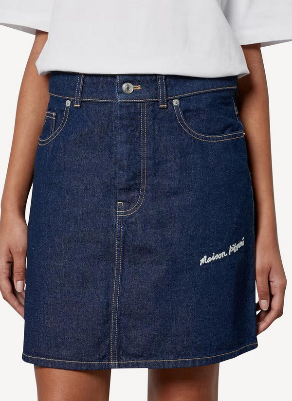 Maison Kitsune - Zipped Skirt - Indigo - Femme
