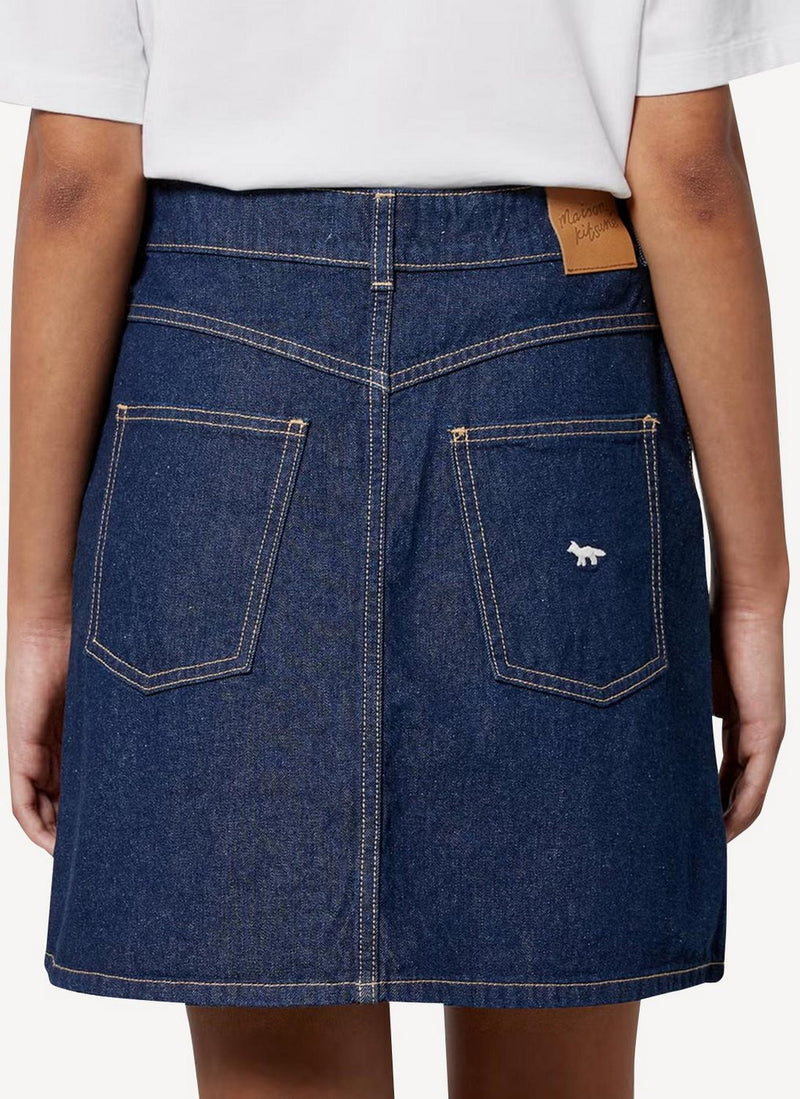 Maison Kitsune - Zipped Skirt - Indigo - Femme