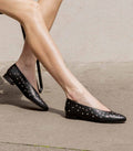 Ballerines Camila - Cuir Lisse / Clous - Noir