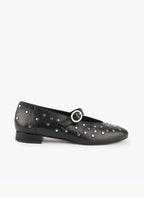 Ballerine Cassandre - Pelle liscia con borchie - Nero