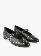 Ballerine Cassandre - Pelle liscia con borchie - Nero