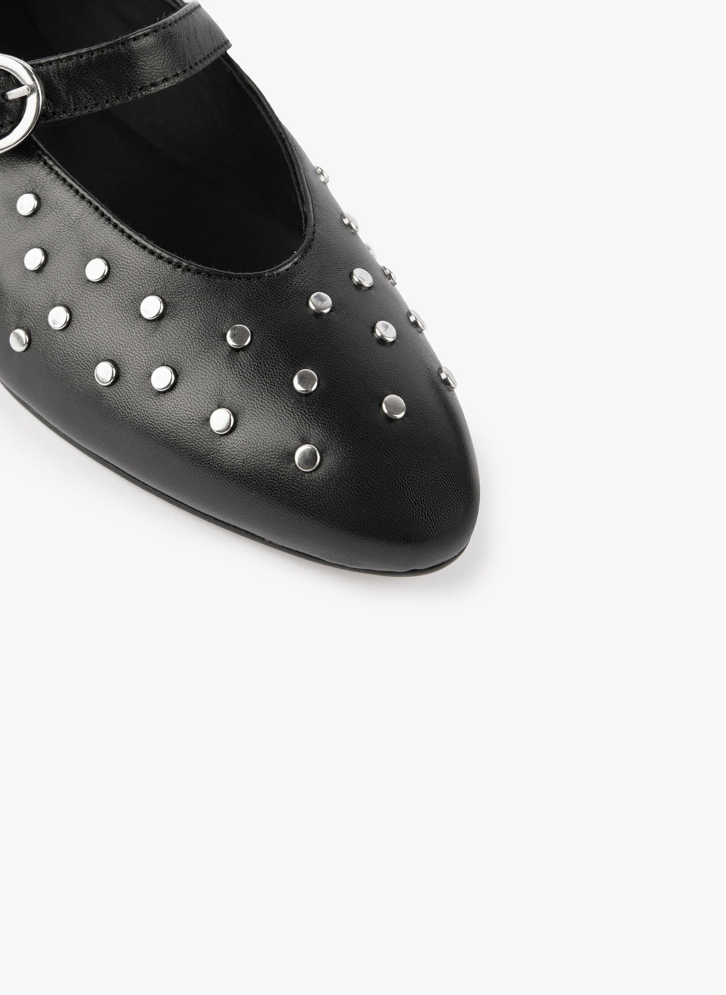 Ballerine Cassandre - Pelle liscia con borchie - Nero