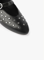 Ballerine Cassandre - Pelle liscia con borchie - Nero