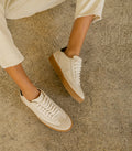 Sneakers Solveig - Pelle liscia - Crema / Nero