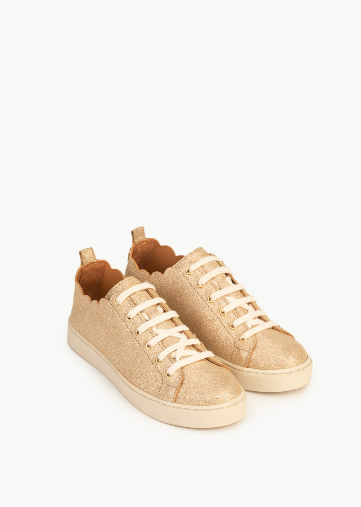Julie Trainers - Glitter Leather - Light Gold