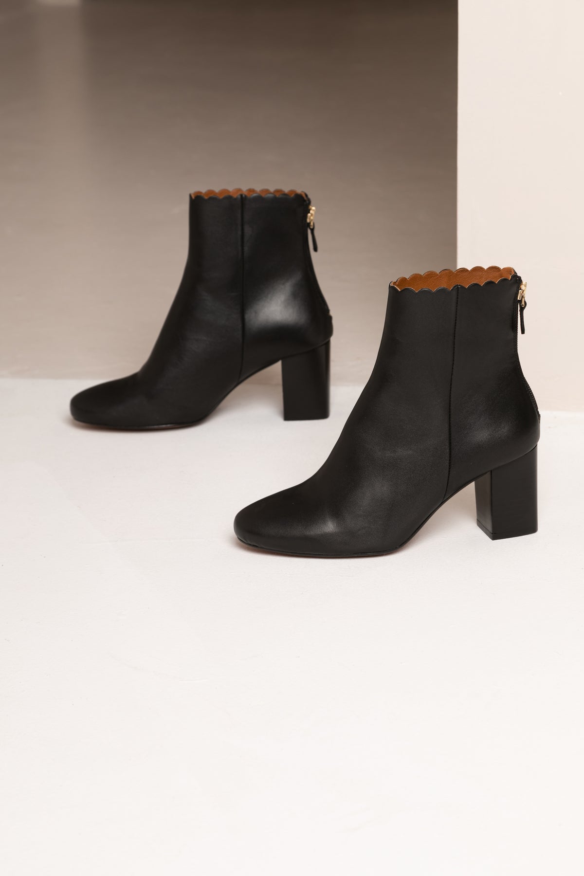 Bottines Giselle - Cuir Lisse - Noir